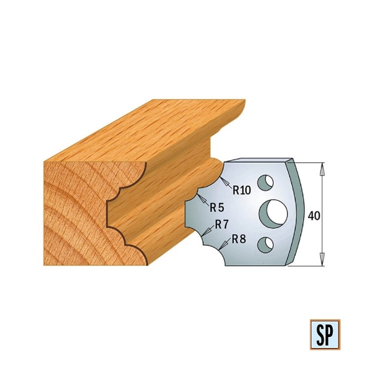 CMT Profielmes voor profielfreeskop voor hard- en zacht hout I=40x4mm, 2 stuks - 690022