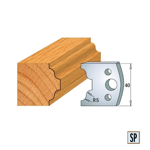 Afbeeldingen van CMT Profielmes voor profielfreeskop voor hard- en zacht hout I=40x4mm, 2 stuks - 690025