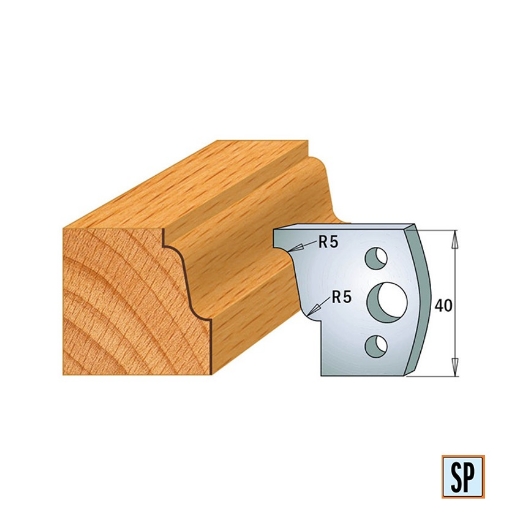 Afbeeldingen van CMT Profielmes voor profielfreeskop voor hard- en zacht hout I=40x4mm, 2 stuks - 690031