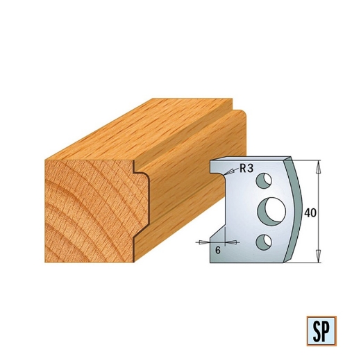 CMT Profielmes voor profielfreeskop voor hard- en zacht hout I=40x4mm, 2 stuks - 690032