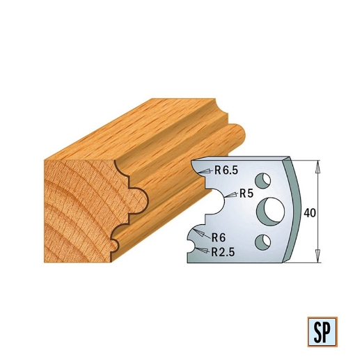 CMT Profielmes voor profielfreeskop voor hard- en zacht hout I=40x4mm, 2 stuks - 690036