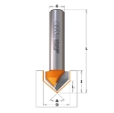 Afbeeldingen van CMT V-groef frees 90° D=12.7x12.7mm 90° L=44.5mm S=8mm Z2 HW - 915.127.11