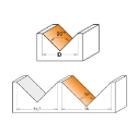 Afbeeldingen van CMT V-groef frees 90° D=12.7x12.7mm 90° L=44.5mm S=8mm Z2 HW - 915.127.11