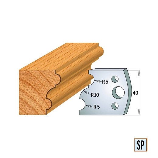 CMT Profielmes voor profielfreeskop voor hard- en zacht hout I=40x4mm, 2 stuks - 690052