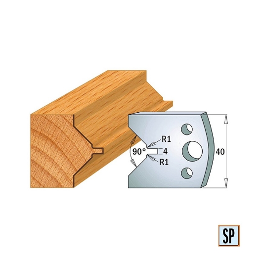 CMT Profielmes voor profielfreeskop voor hard- en zacht hout I=40x4mm, 2 stuks - 690072