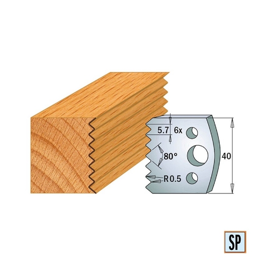 CMT Profielmes voor profielfreeskop voor hard- en zacht hout I=40x4mm, 2 stuks - 690077