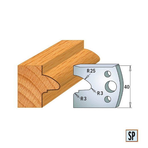 CMT Profielmes voor profielfreeskop voor hard- en zacht hout I=40x4mm, 2 stuks - 690078