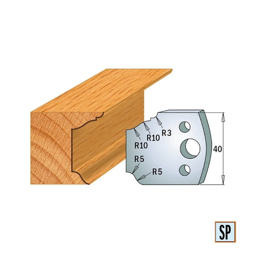 CMT Profielmes voor profielfreeskop voor hard- en zacht hout I=40x4mm, 2 stuks - 690079