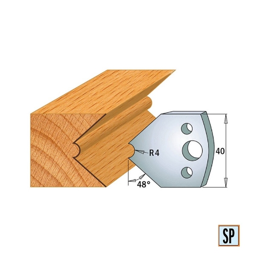 CMT Profielmes voor profielfreeskop voor hard- en zacht hout I=40x4mm, 2 stuks - 690080