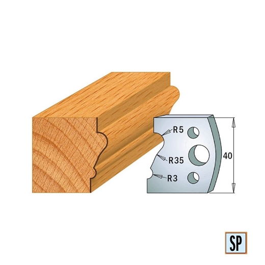 CMT Profielmes voor profielfreeskop voor hard- en zacht hout I=40x4mm, 2 stuks - 690081