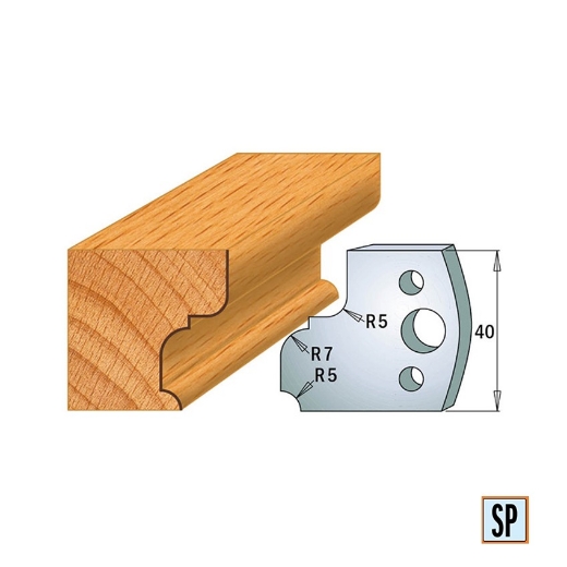 CMT Profielmes voor profielfreeskop voor hard- en zacht hout I=40x4mm, 2 stuks - 690082
