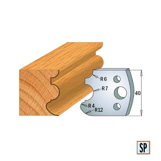 CMT Profielmes voor profielfreeskop voor hard- en zacht hout I=40x4mm, 2 stuks - 690088