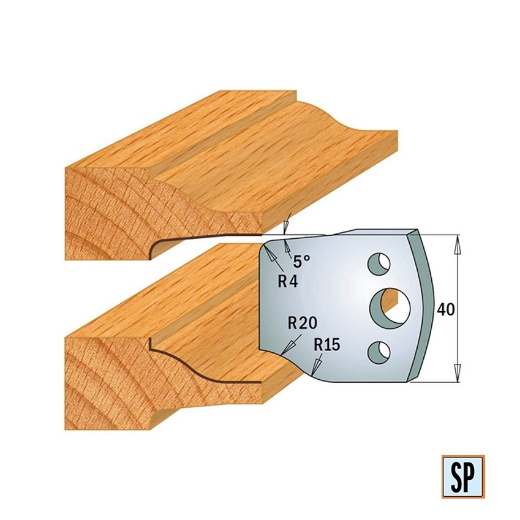 CMT Profielmes voor profielfreeskop voor hard- en zacht hout I=40x4mm, 2 stuks - 690100
