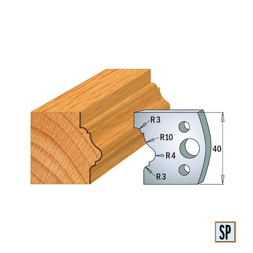 CMT Profielmes voor profielfreeskop voor hard- en zacht hout I=40x4mm, 2 stuks - 690102