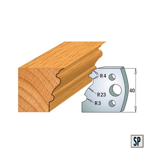 CMT Profielmes voor profielfreeskop voor hard- en zacht hout I=40x4mm, 2 stuks - 690103