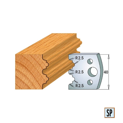 CMT Profielmes voor profielfreeskop voor hard- en zacht hout I=40x4mm, 2 stuks - 690108