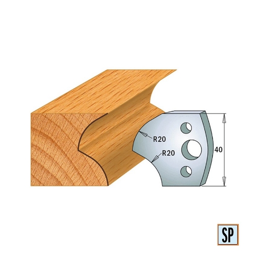 CMT Profielmes voor profielfreeskop voor hard- en zacht hout I=40x4mm, 2 stuks - 690120