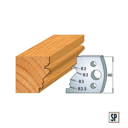 CMT Profielmes voor profielfreeskop voor hard- en zacht hout I=40x4mm, 2 stuks - 690122