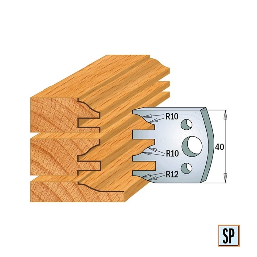 CMT Profielmes voor profielfreeskop voor hard- en zacht hout I=40x4mm, 2 stuks - 690124