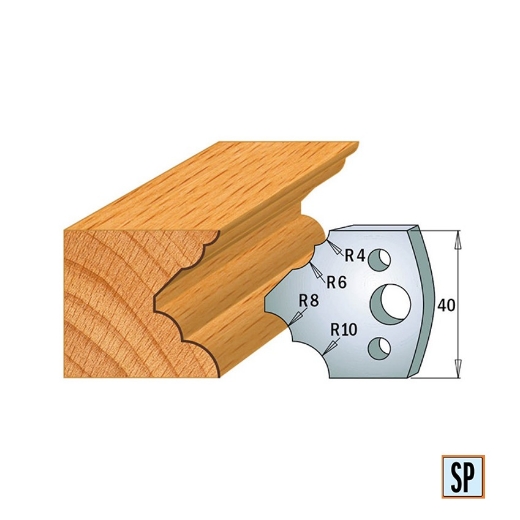CMT Profielmes voor profielfreeskop voor hard- en zacht hout I=40x4mm, 2 stuks - 690126