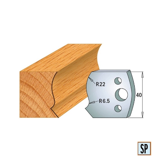 CMT Profielmes voor profielfreeskop voor hard- en zacht hout I=40x4mm, 2 stuks - 690128
