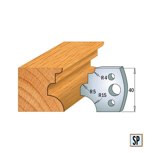 CMT Profielmes voor profielfreeskop voor hard- en zacht hout I=40x4mm, 2 stuks - 690129