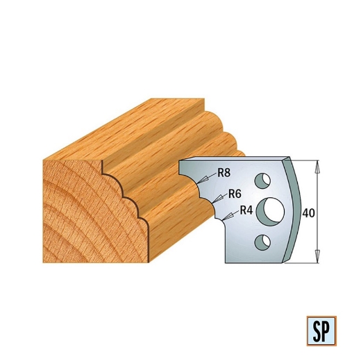 CMT Profielmes voor profielfreeskop voor hard- en zacht hout I=40x4mm, 2 stuks - 690133
