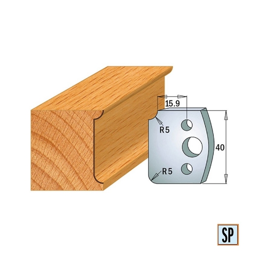 CMT Profielmes voor profielfreeskop voor hard- en zacht hout I=40x4mm, 2 stuks - 690172