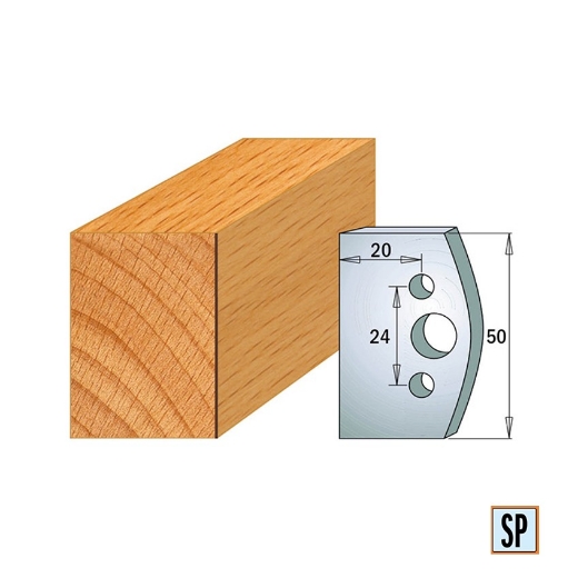 CMT Recht profielmes voor profielfreeskop voor hard- en zacht hout I=50x4mm, 2 stuks - 690500