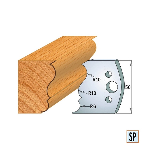 CMT Profielmes voor profielfreeskop voor hard- en zacht hout I=50x4mm, 2 stuks - 690506