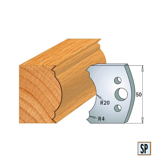 CMT Profielmes voor profielfreeskop voor hard- en zacht hout I=50x4mm, 2 stuks - 690507