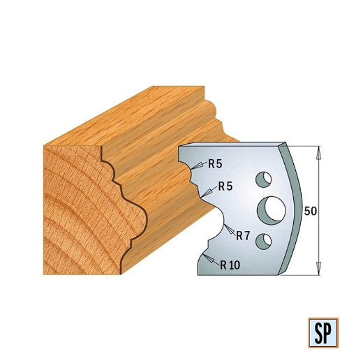 CMT Profielmes voor profielfreeskop voor hard- en zacht hout I=50x4mm, 2 stuks - 690508