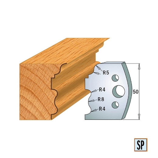 CMT Profielmes voor profielfreeskop voor hard- en zacht hout I=50x4mm, 2 stuks - 690515