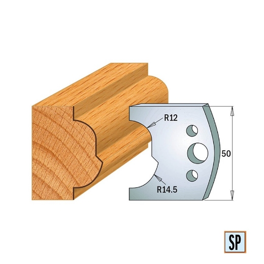 CMT Profielmes voor profielfreeskop voor hard- en zacht hout I=50x4mm, 2 stuks - 690519