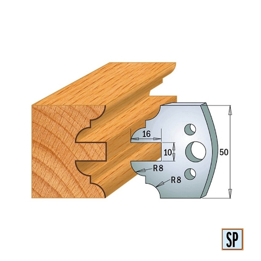 CMT Profielmes voor profielfreeskop voor hard- en zacht hout I=50x4mm, 2 stuks - 690523