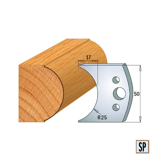 CMT Profielmes voor profielfreeskop voor hard- en zacht hout I=50x4mm, 2 stuks - 690546