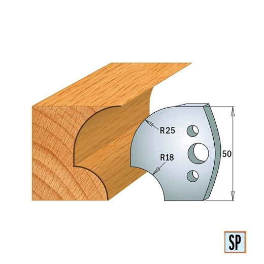 CMT Profielmes voor profielfreeskop voor hard- en zacht hout I=50x4mm, 2 stuks - 690549