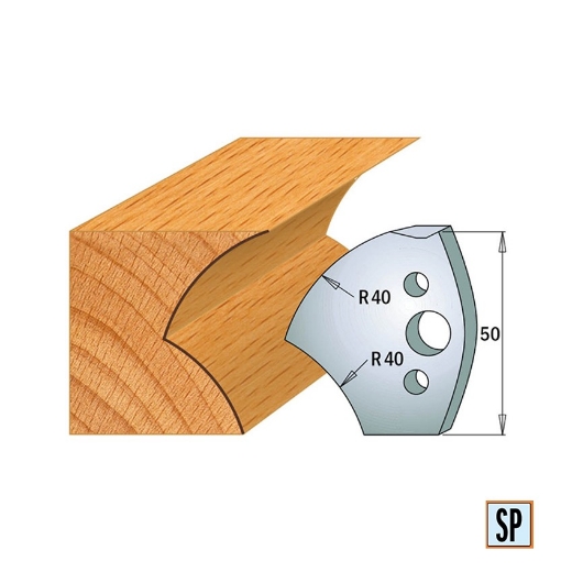 CMT Profielmes voor profielfreeskop voor hard- en zacht hout I=50x4mm, 2 stuks - 690550