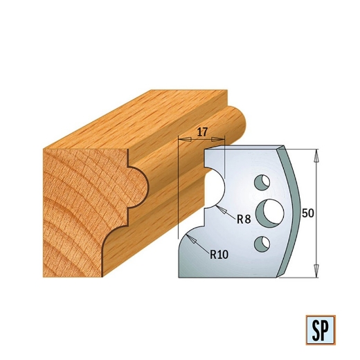CMT Profielmes voor profielfreeskop voor hard- en zacht hout I=50x4mm, 2 stuks - 690551