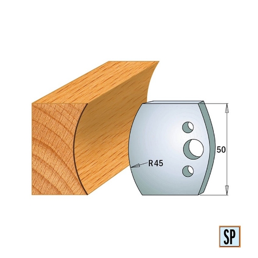 CMT Profielmes voor profielfreeskop voor hard- en zacht hout I=50x4mm, 2 stuks - 690554