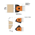 Afbeeldingen van CMT Traploos verstelbare schaafkop D=165mm B=50mm Z2+V4 Hh=50mm HD=47.5mm R=-82°/48° - 02104.165.24.50