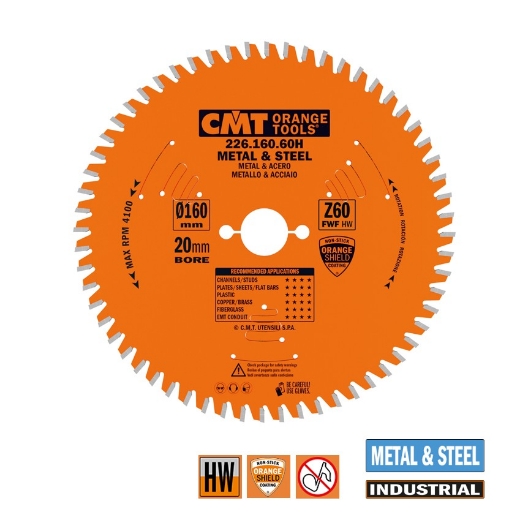 Afbeeldingen van CMT Mega-cirkelzaag voor metaal & sandwich panelen 160x20+(16)x2.0mm Z60 HW - 226.160.60H