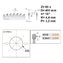 Afbeeldingen van CMT Opdeelcirkelzaagblad voor MDF, HDF, HPL & Volkern 400x30x4.4mm Z60 HW - 282.060.16M