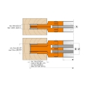 Afbeeldingen van CMT 3-delige verstelbare groeffrees met WPL-messen D=160mm B=40mm Z4+V4 Hh=4-15mm HD=35mm - 694.001.40