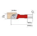 Afbeeldingen van CMT Bolle afrondfrees met gebraseerde plaketten D=140mm B=30mm Z2 Hh=10mm HD=45mm R=5 - TE101C.01.30.Z2