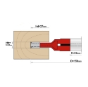 Afbeeldingen van CMT 2-delige verstelbare groeffrees met gebraseerde plaketten D=150mm B=50mm Z4+V4 Hh=5-9.5mm HD=27mm - TE305.02A.50