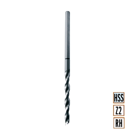 CMT HSS boren voor ANUBA® - paumellescharnieren D=7.7mm d=6.7mm I=25mm LT=165mm S=7.7mm Z2 RH HSS - 515.160.51