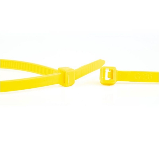 100st. Standaard kabelbinder 2.5mm x 100mm, polyamide 6.6, kleur geel - 11032471