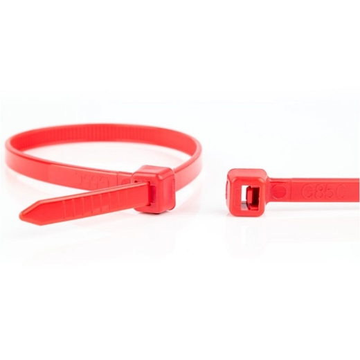 100st. Standaard kabelbinder 2.5mm x 100mm, polyamide 6.6, kleur rood - 11032271