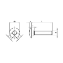 Afbeeldingen van Houtbout/slotbout met bolle kop en volledige draad Din 603 M6x16 inox A2